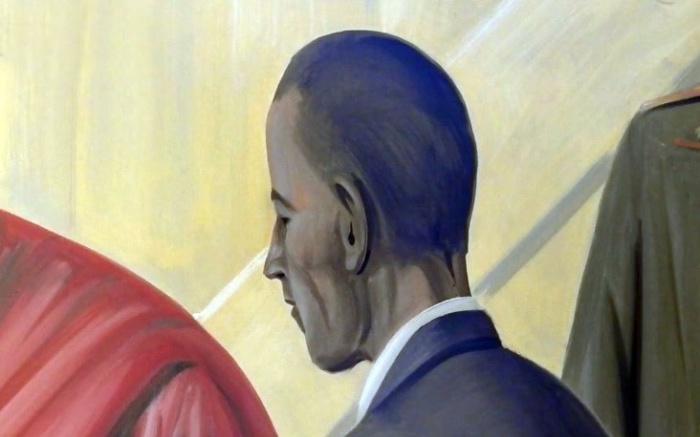 Образ на фреске, напоминающий бывшего американского лидера. | Фото: russian.rt.com.