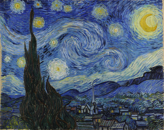 Звездная ночь. Ван Гог, 1889 год. | Фото: mymodernmet.com.