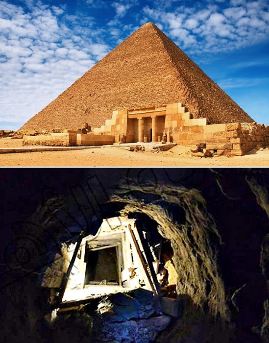 Подземный туннель, ведущий к пирамиде Хеопса. | Фото: dream.co.id.