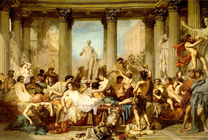 Римляне времен упадка. Тома Кутюр, 1847 г. | Фото: artscroll.ru.