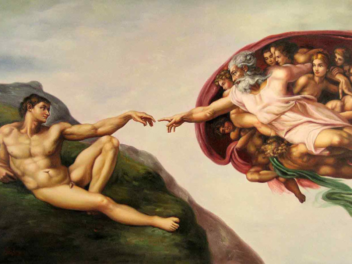 Сотворение Адама. Микеланджело Буонарроти.