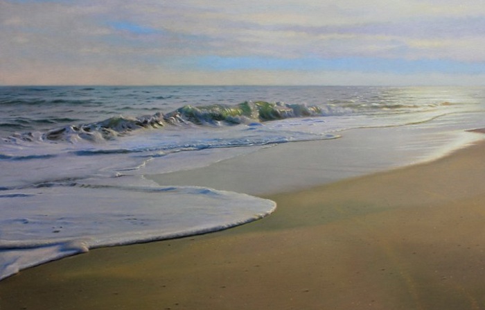 Гиперреалистичная картина с морским пейзажем.