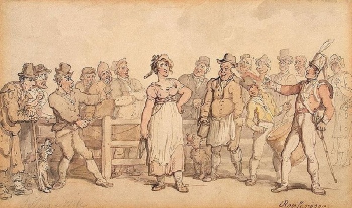 Продажа жены. Томас Роулендсон, ок. 1812-1814 гг. | Фото: deti.mail.ru.