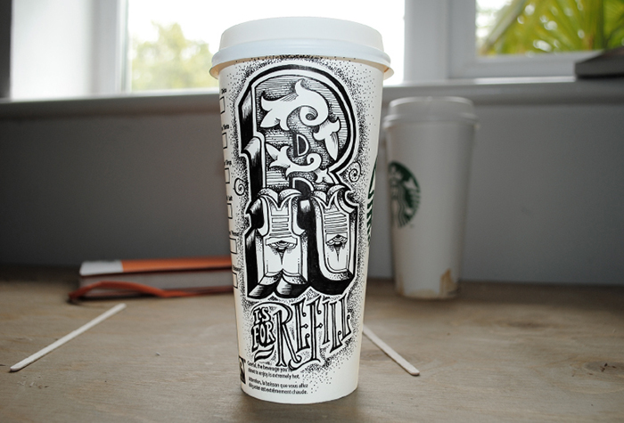 Разрисованные кофейные стаканы от Rob Draper.