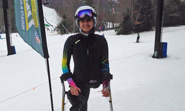 Инша стала на лыжи, несмотря на отсутствие одной ноги.