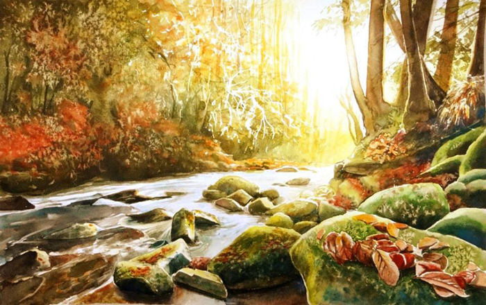 Осенняя река. Автор: Joanna Rosa.
