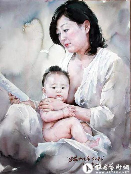 Мать с ребенком. Автор: Liu Yunsheng.