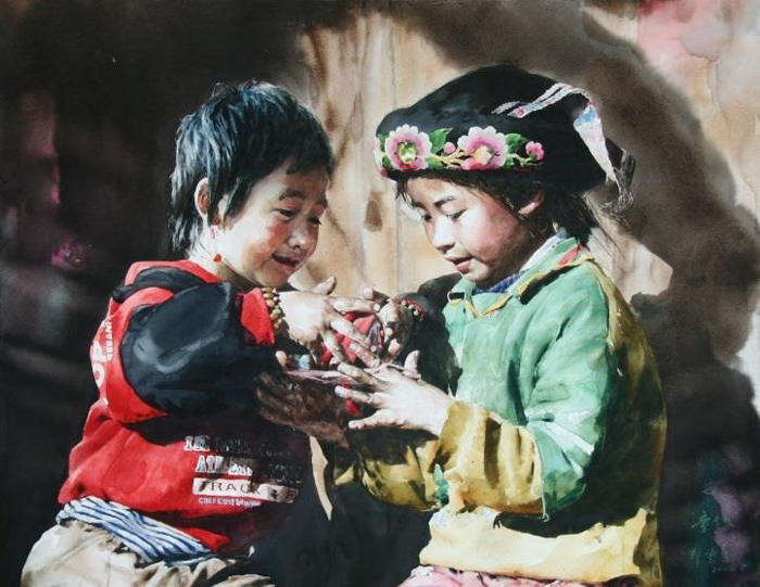 Дети играют. Автор: Liu Yunsheng.