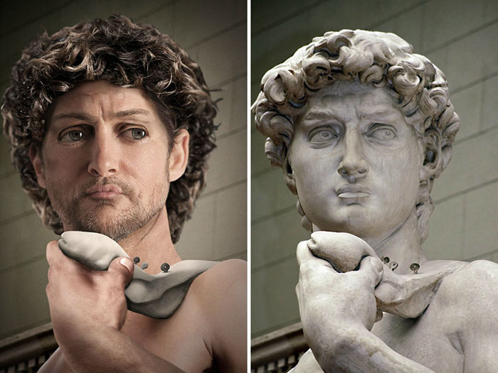 То, как мог бы выглядеть Давид работы Микеланджело в реальной жизни.