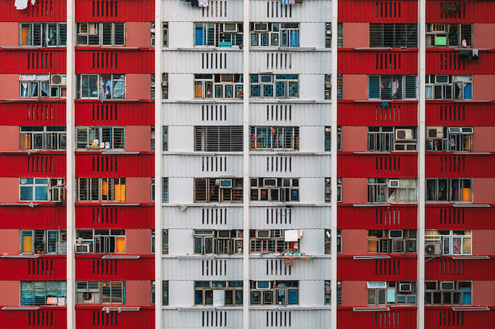 Своеобразный рисунок жилых кварталов Гонконга.