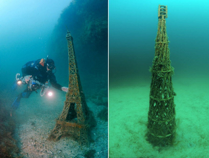 Подводные экспонаты невозможно увидеть без специально снаряжения для погружения под воду.