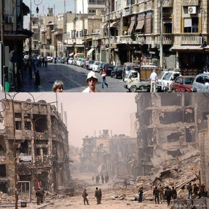 На улицах Алеппо.