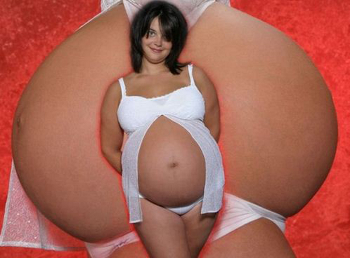 Мастер фотошопа всегда найдет, как по-новому подать живот беременной.