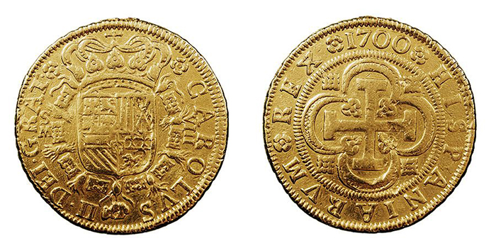 Монета, выпущенная после смерти Карла II.
