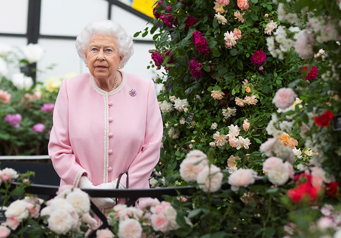 Королева Елизавета II на цветочном шоу.