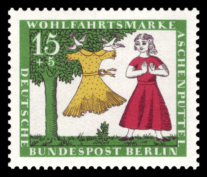 Немецкая марка - Золушка получает бальное платье от дерева.