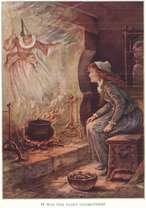 Оливер Херфорд изобразил Золушку вместе с феей-крестной по мотивам версии сказки Шарля Перро.