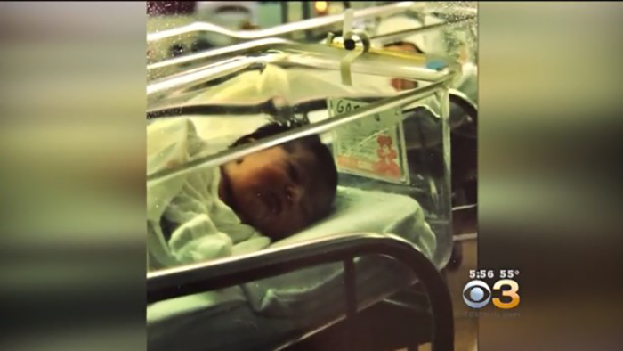 Фотография новорожденной Джессики в больнице.