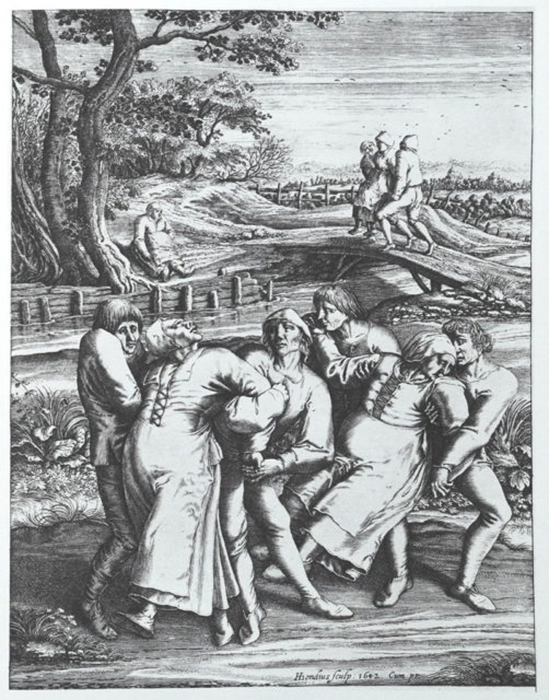Hendrik Hondius: женщины, пораженные танцевальной лихорадкой.