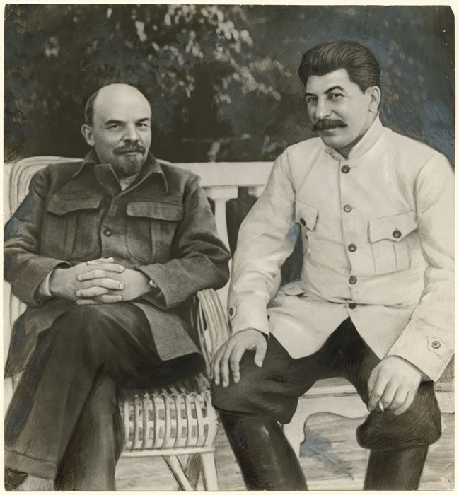 Ленин и Сталин. 1922 (1949). Неизвестный автор (Россия).