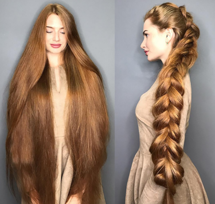 Длина волос Анастасии сегодня более метра.  Instagram sidorovaanastasiya.