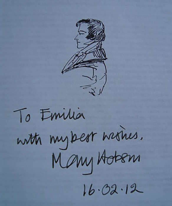 Автограф Мэри Хобсон на странице издания «Евгения Онегина». После презентации в МПГУ.