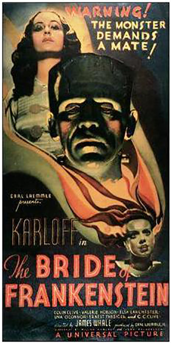 Плакат фильма *Невеста Франкенштейна* (1935).