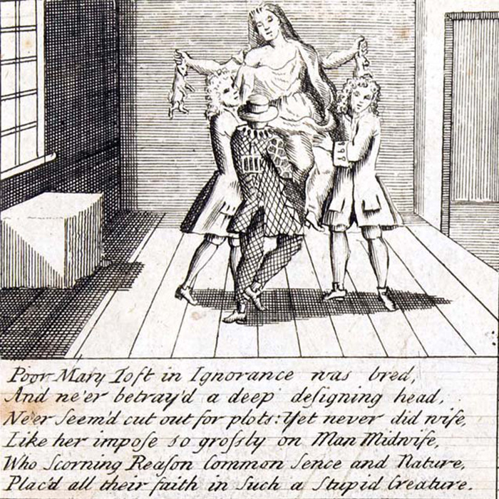 Иллюстрация к описанному скандалу, связанному с делом Мэри Тофт.