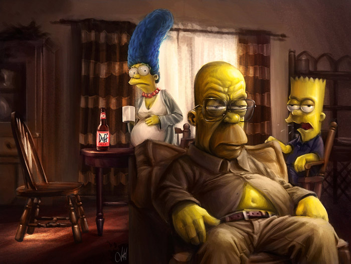 Семья Симпсонов в роли героев сериала «Во все тяжкие».