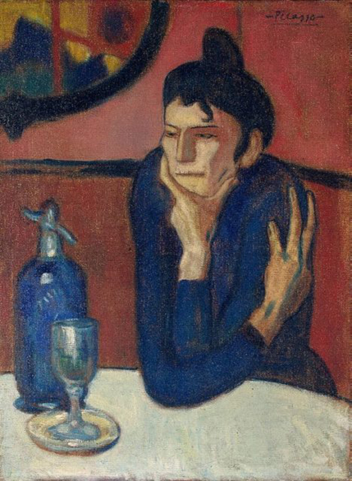 Пабло Пикассо «Женщина, пьющая абсент» (1901).