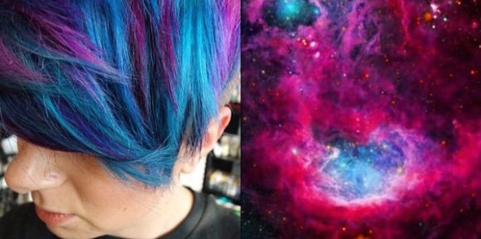 Новый тренд в Инстаграме - космические волосы.