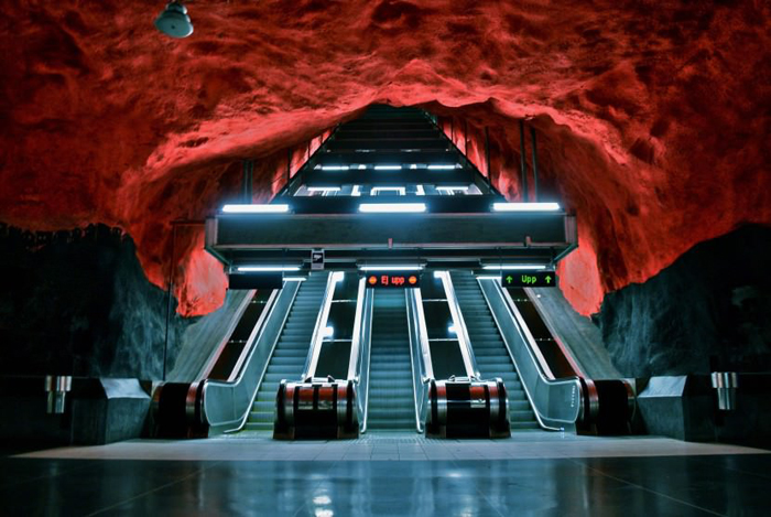 Станция Solna centrum. Метро Стокгольма.