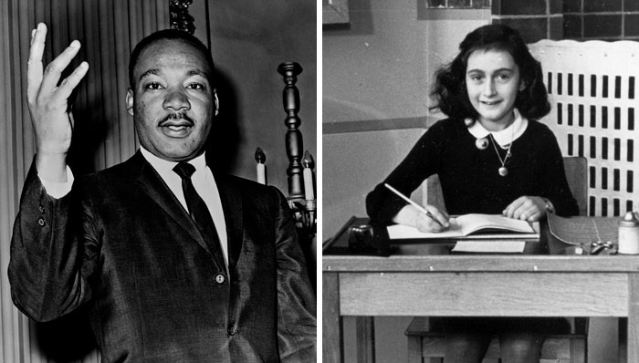 Анна Франк и Мартин Лютер Кинг.