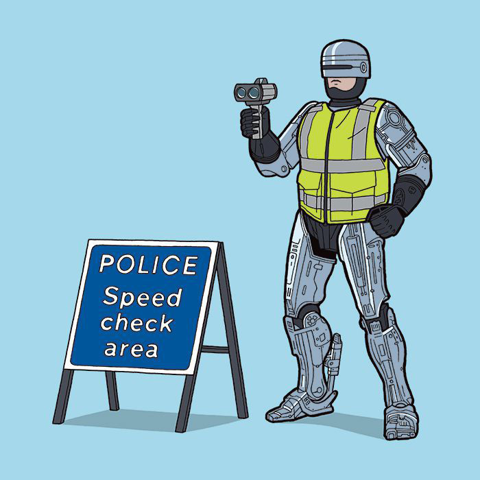 Робокоп проверят, кто нарушает скоростной режим. Автор: Tom Ward.