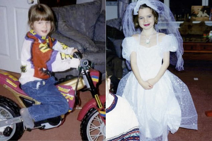 Рози (слева) с детства нравился футбол и мотоциклы, а Спадж нравились принцессы Диснея.