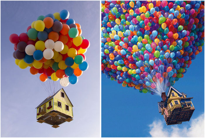 Реальная версия дома на воздушных шарах из мультфильма *Вверх*