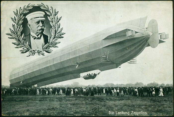 Открытка с портретом основателя компании Zeppelin - Фернидинд Граф фон Цеппелин.