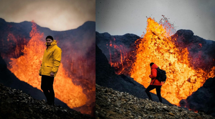 Извержение вулкана в Исландии.