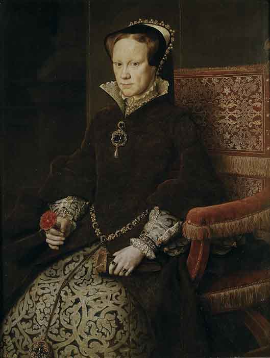 Мария I Тюдор, дочь Екатерины Арагонской и Генриха VIII.