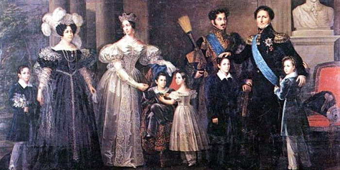 Королевская семья Бернадот со взрослым Оскаром, его супругой и детьми.