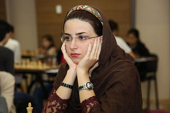 Дорса Дерахшани на соревнованиях за сборную Ирана.