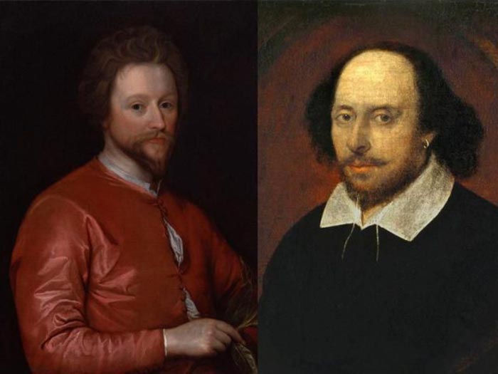Джон Флетчер (слева) и Уильям Шекспир (справа) написали «Двух благородных родственников» около 1613 или 1614 года.