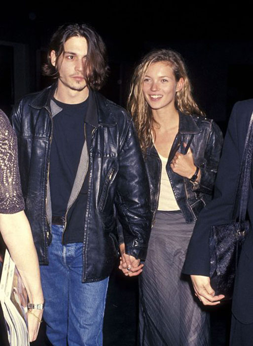 Джонни Депп и модель Кейт Мосс, 22 февраля 1994 год.