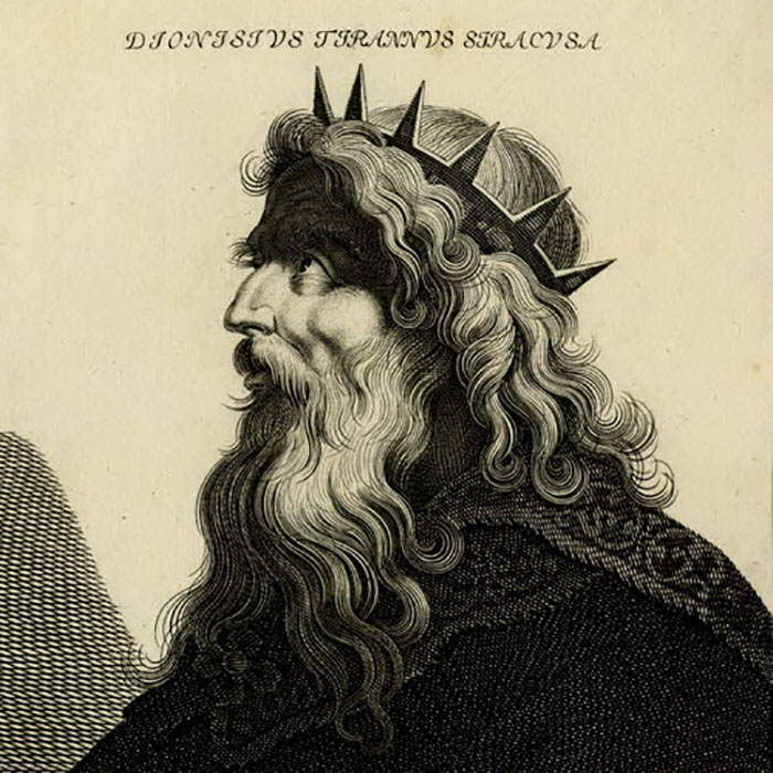 Гравюра времён эпохи Возрождения, на которой изображён Дионисий.