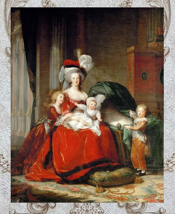 Счастливые дети со своей матерью Марией-Антуанеттой.