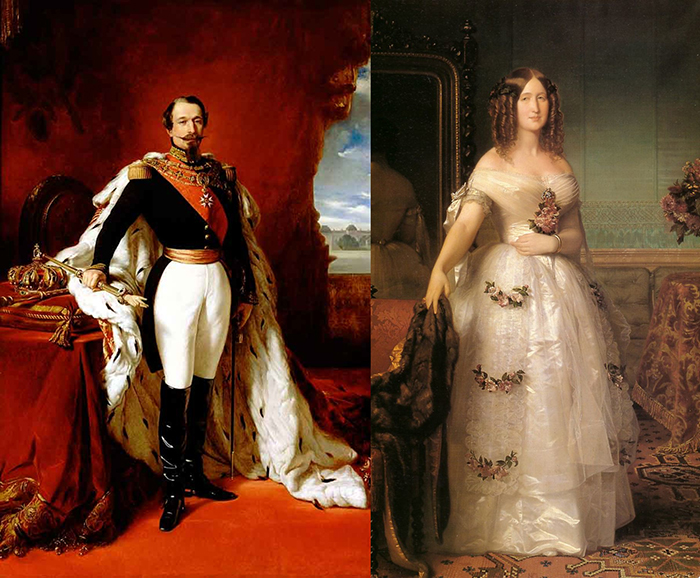 Император Наполеон III с женой Евгенией.