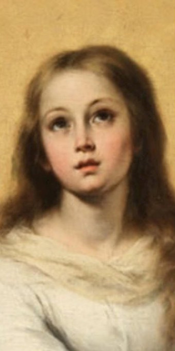 Тем временем, оригинальное изображение лица Девы Марии.