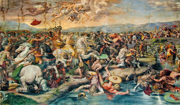 Битва на Мильвийском мосту, Джулио Романо (1520-1524).