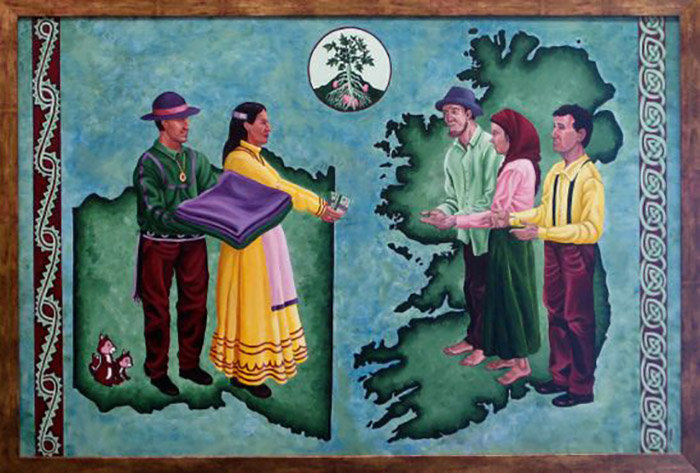 «Чокто оказывают помощь ирландцам». Картина Америки Мередит.