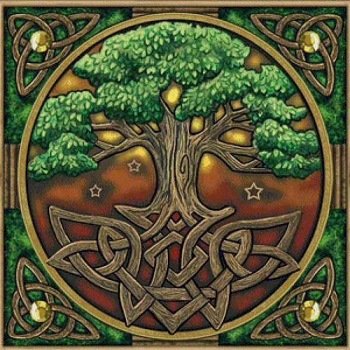 Сложный символичный традиционный кельтский орнамент.